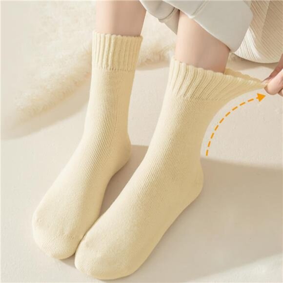 Thermal Thick Wool Blend Boot Socks Cozy Winter Fuzzy 3-Pack - Picture 9 of 14